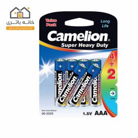 باتری نیم قلمی Super Heavy Duty کملیون (R03P-BP6(4+2