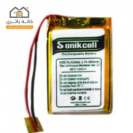 باتری لیتیوم پلیمر 3.7 ولت 800 میلی‌آمپر-703043 سونیک سل( Sonikcell)