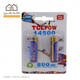 باتری شارژی 14500 اوریون 800 میلی آمپر TCLPOW کارتی 2عددی