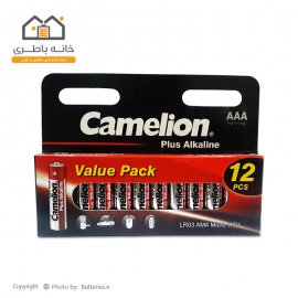 باتری نیم قلمی آلکالاین پلاس کملیون پک 12 عددی مدل LR03-AM4