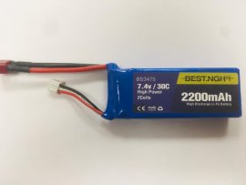 باتری لیتیوم پلیمر 7.4 ولت 2200 میلی آمپر ساعت بست (853475) 30C