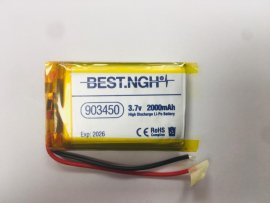 باتری لیتیوم پلیمر 3.7 ولت 2000 میلی آمپر ساعت بست (903450)