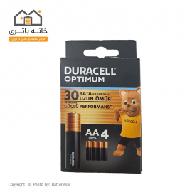 باتری قلمی آلکالاین دوراسل duracell اپتیموم 4 عددی