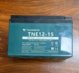 باتری موتور شارژی 12 ولت 15 آمپر تیانینگ Tianneng