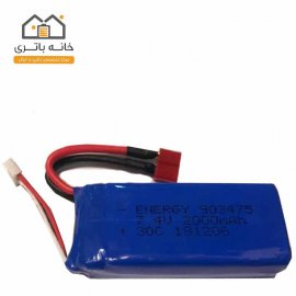 باتری لیتیوم پلیمر 7.4 ولت 2000 میلی آمپر ساعت انرژی (903475) 30C