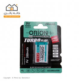 باتری کتابی 9 ولت شارژی 250 میلی آمپر اوریون orion