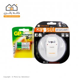 شارژر باتری قلمی و نیم قلمی کپسول به همراه 2 باتری قلمی شارژی 2500 میلی آمپر